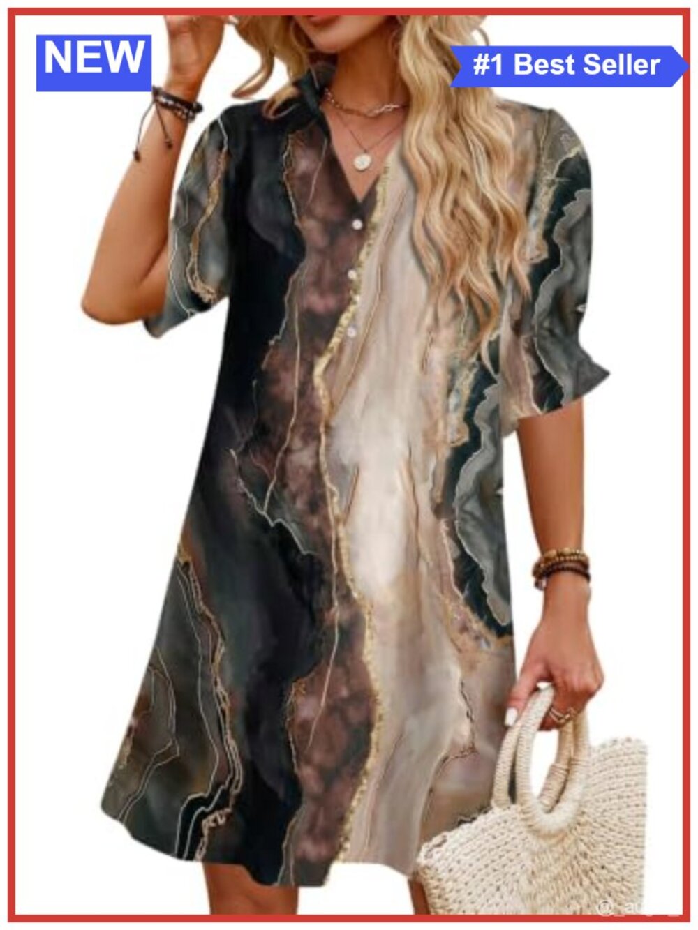 Womens 95% Polyester Button Down Shirt Mini Beach Dress